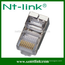 RJ-45 50mu Gold Plated cat6 shielded rj45 plug